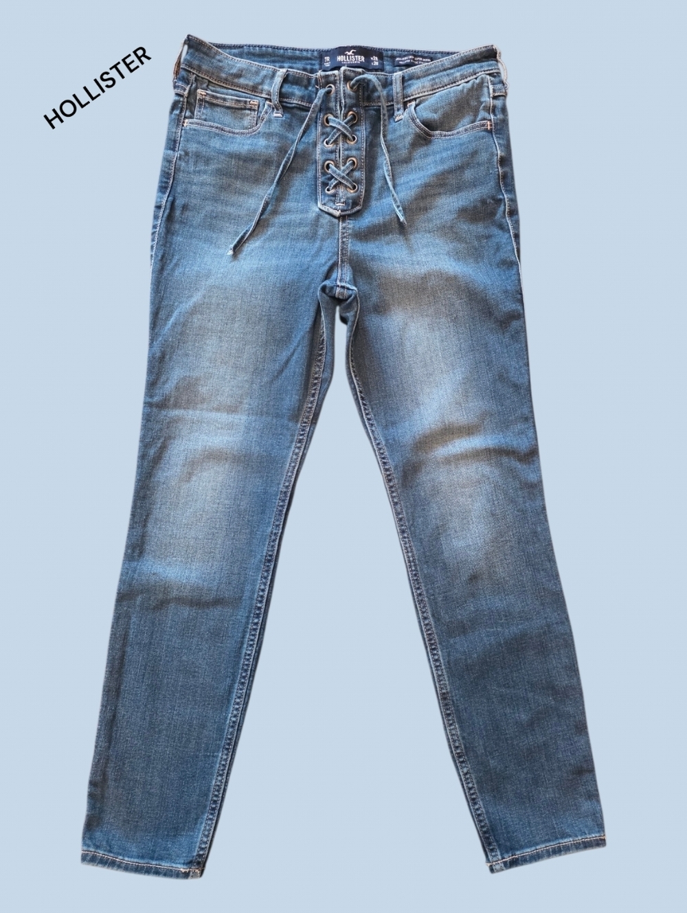 Hollister Lace-Up Front High-rise Crop Super Skinny Jeans. Size 7R W28 X L26